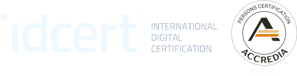 idcert logo bianco accredia cod.02257